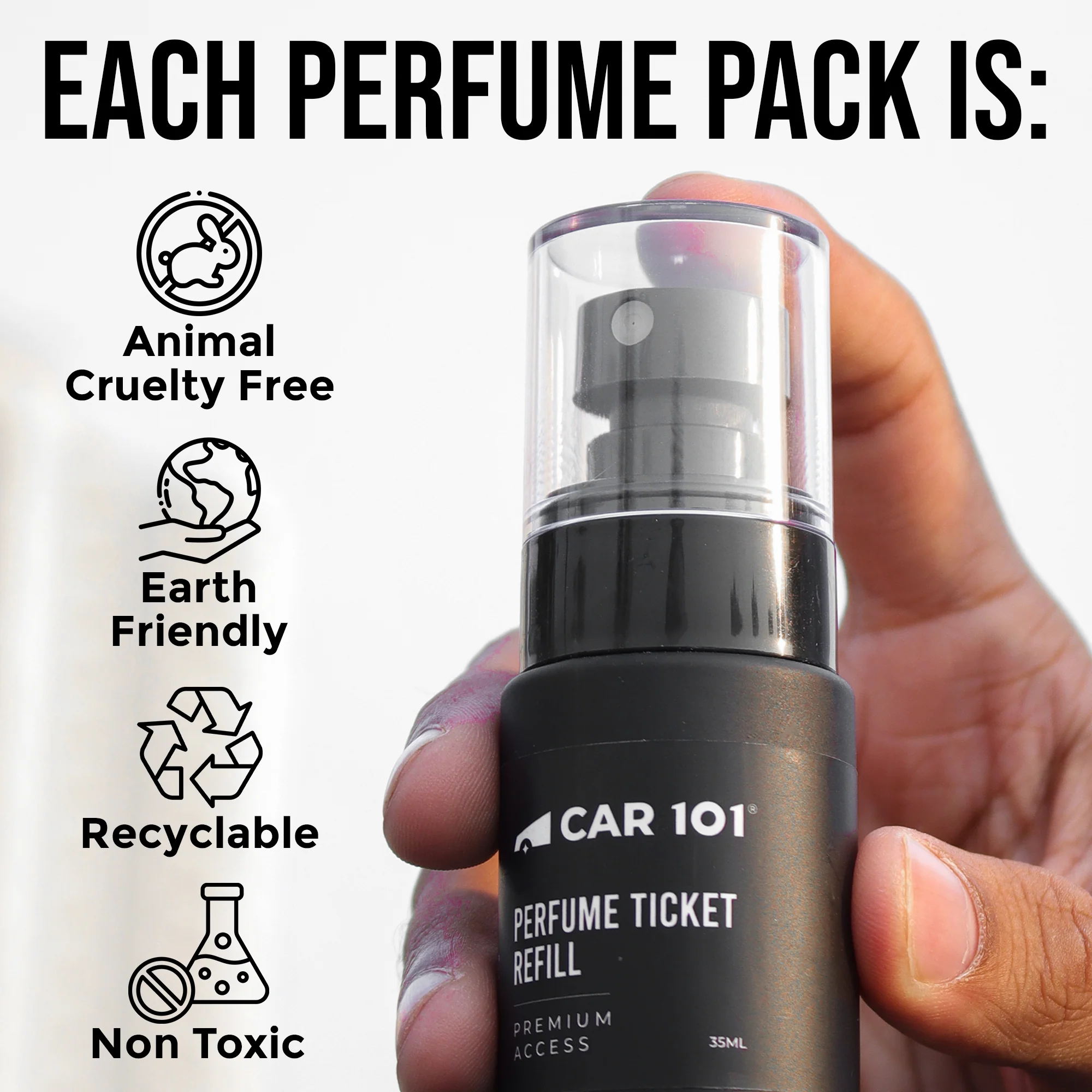 CAR101 Black Vanilla – Smooth & Warm Car Perfume - Image 3