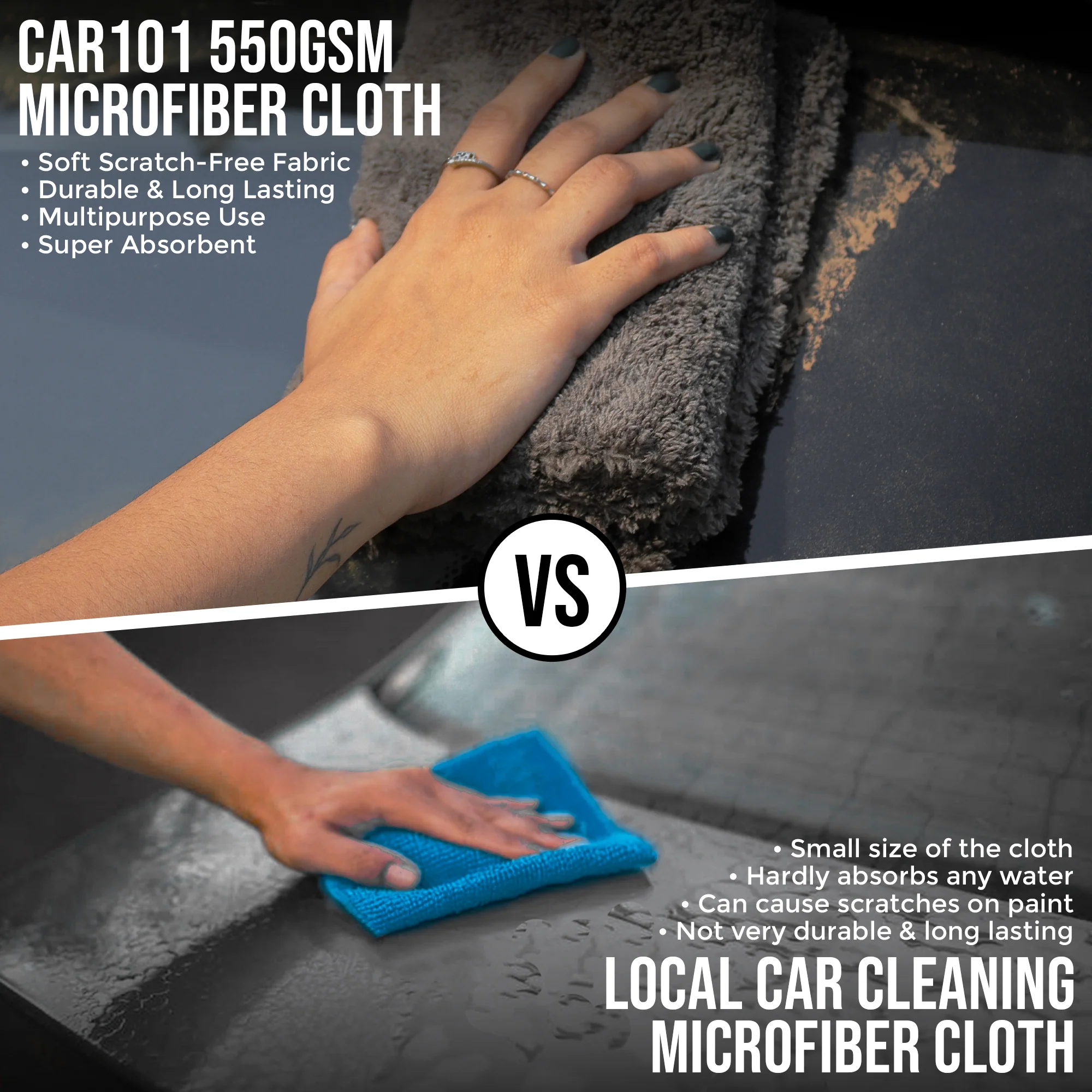 CAR101 Coral Fleece Microfibre Towel – 550 GSM - Image 4