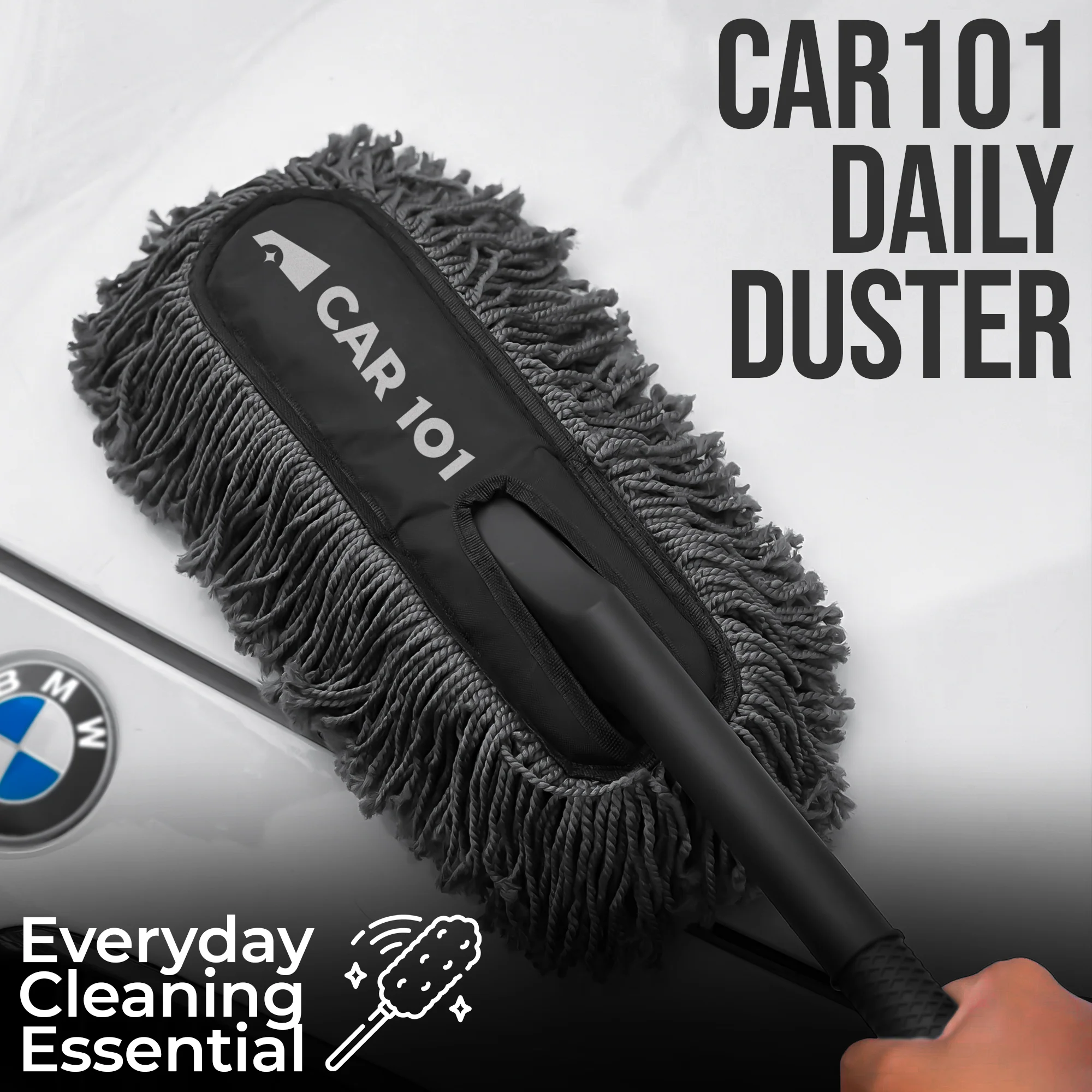 CAR101 Everyday Use Twisted Loop Daily Microfibre Car Duster (Grey) - Image 3