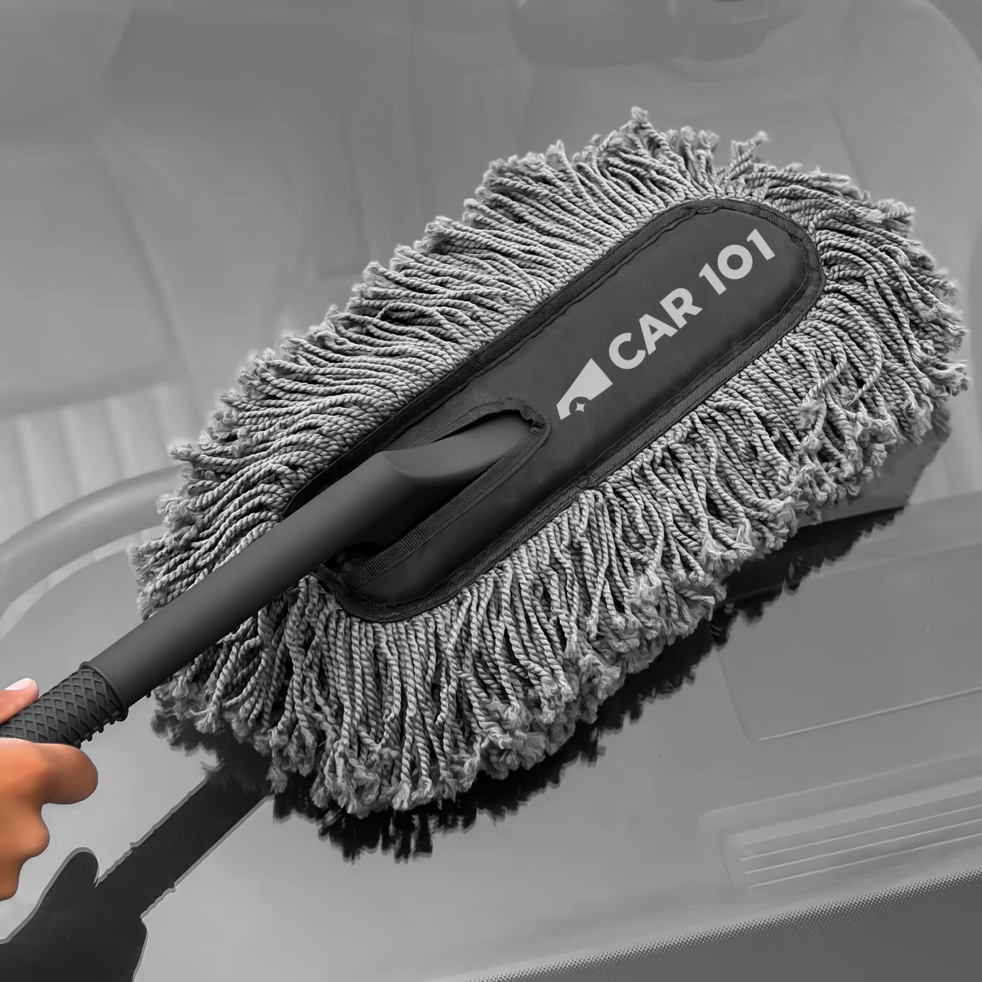 CAR101 Everyday Use Twisted Loop Daily Microfibre Car Duster (Grey) - Image 8