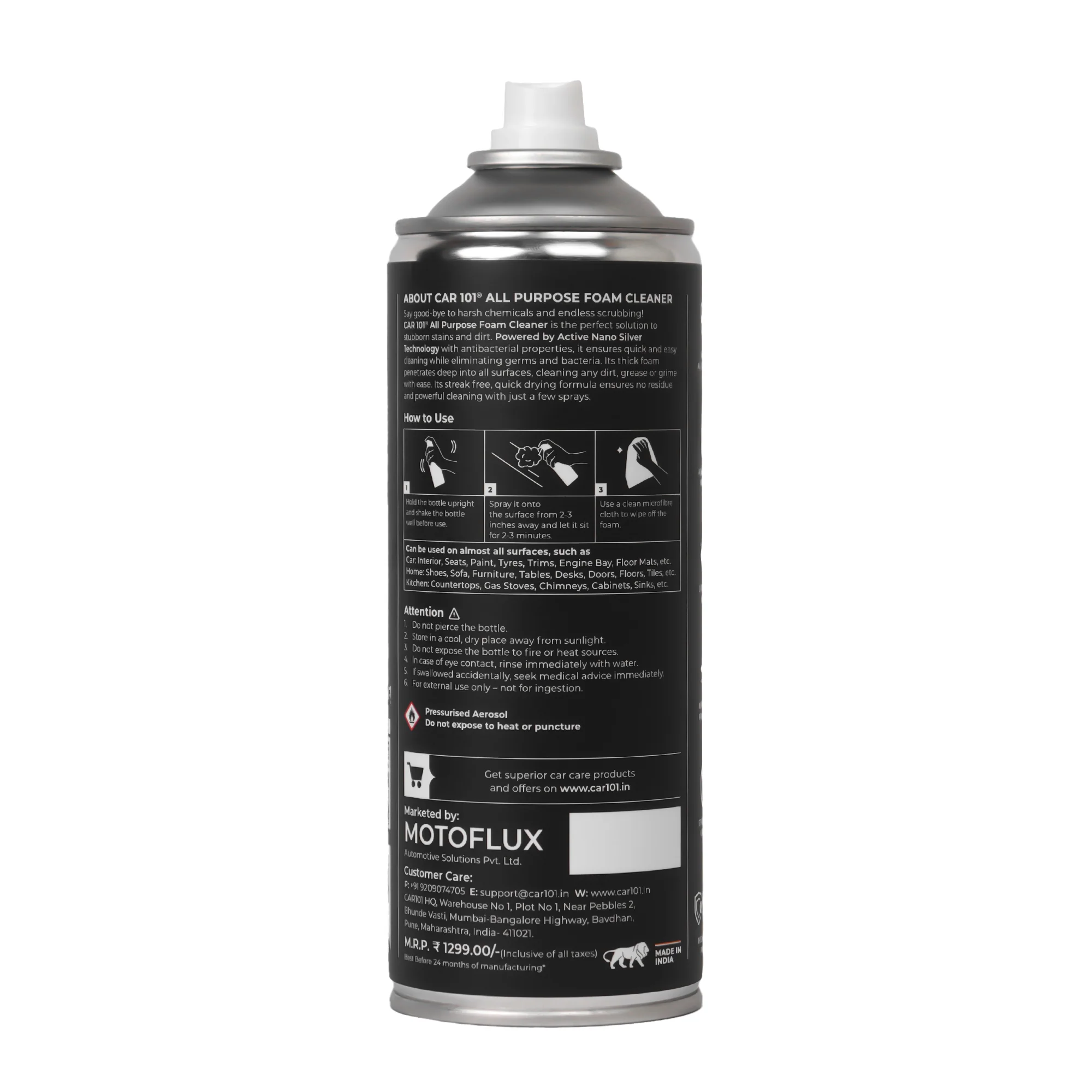 All Purpose Foam Cleaner | Best for daily cleaning | Car interior & Exterior | Anti Bacterial | 500ml large Size - Image 14