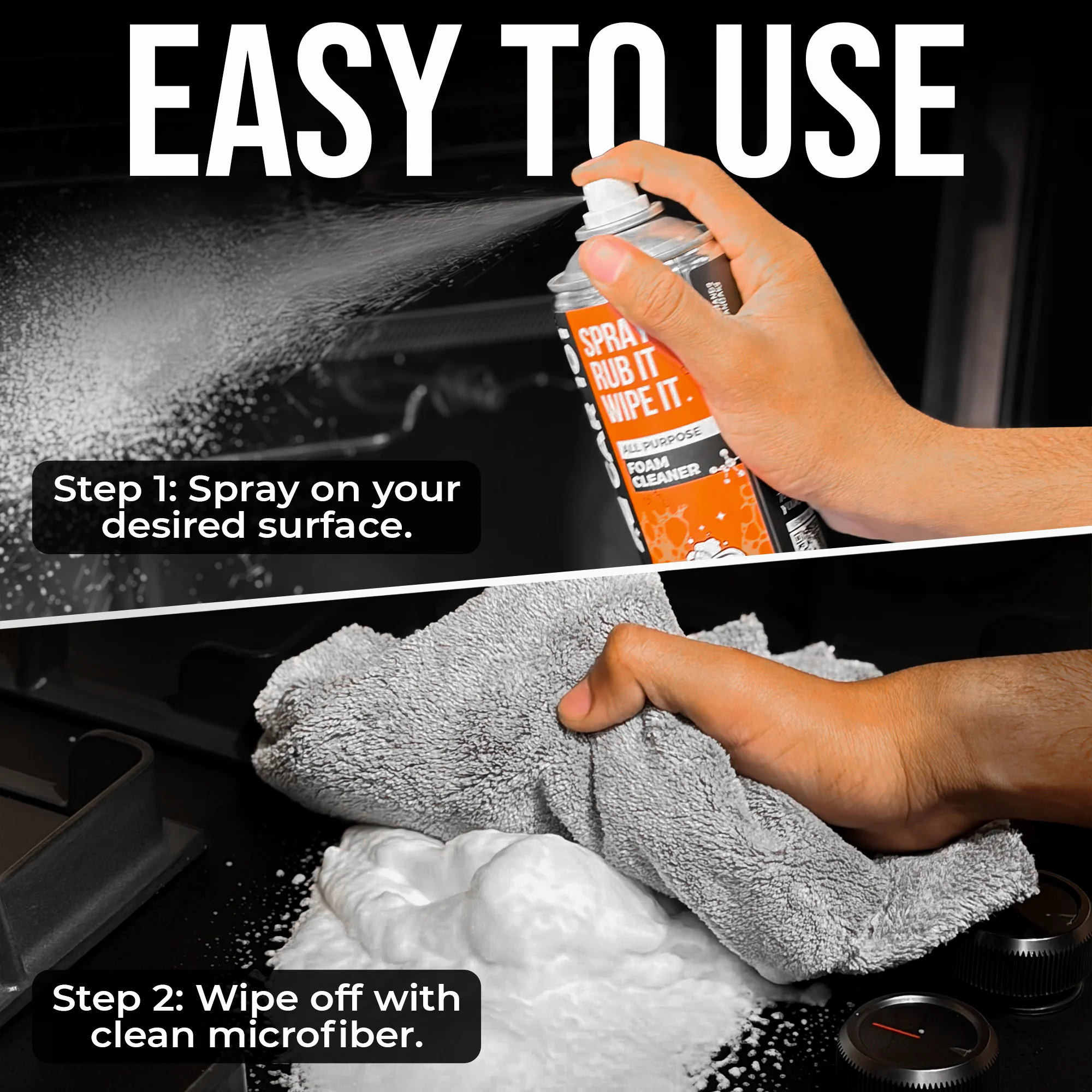 All Purpose Foam Cleaner | Best for daily cleaning | Car interior & Exterior | Anti Bacterial | 500ml large Size - Image 4