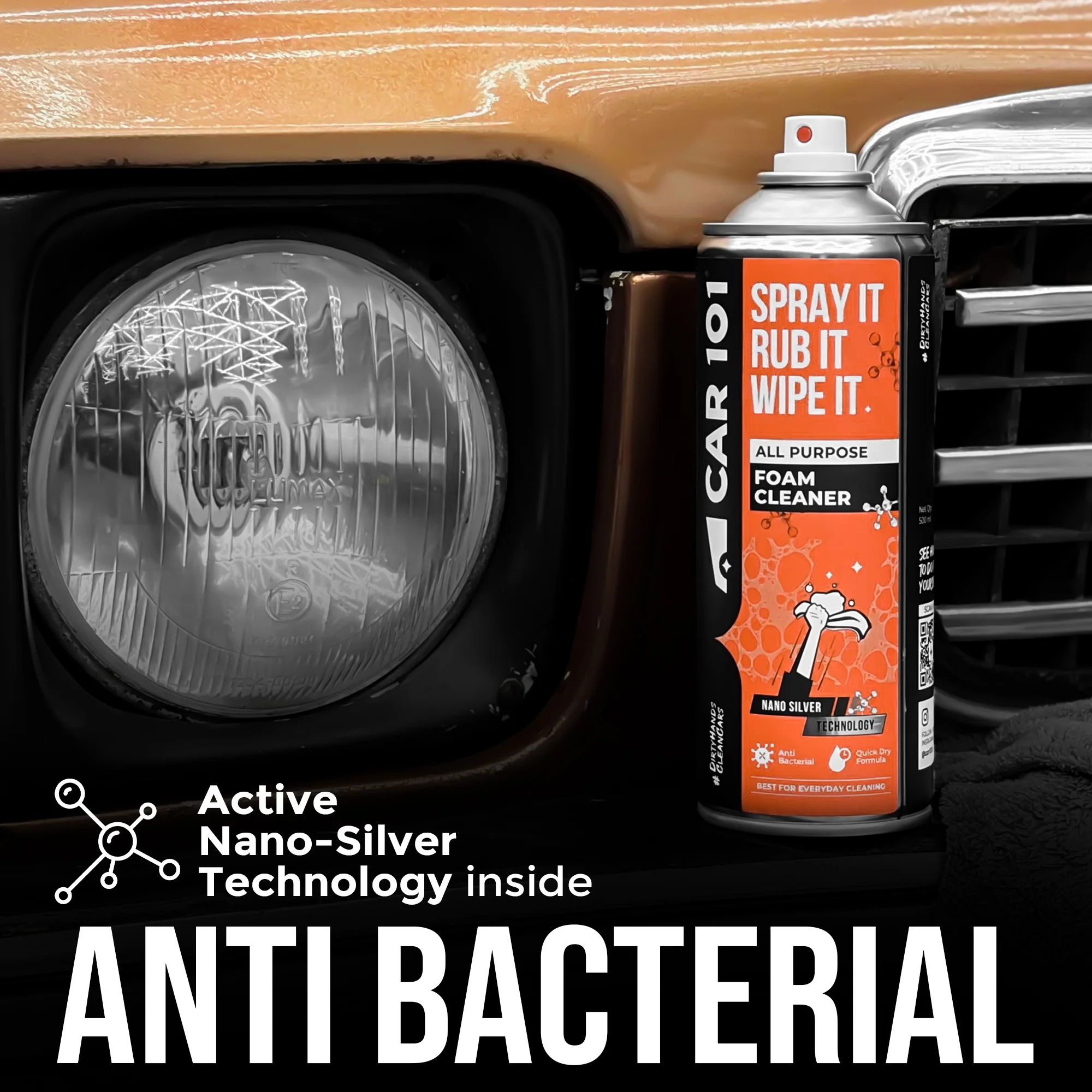 All Purpose Foam Cleaner | Best for daily cleaning | Car interior & Exterior | Anti Bacterial | 500ml large Size - Image 5