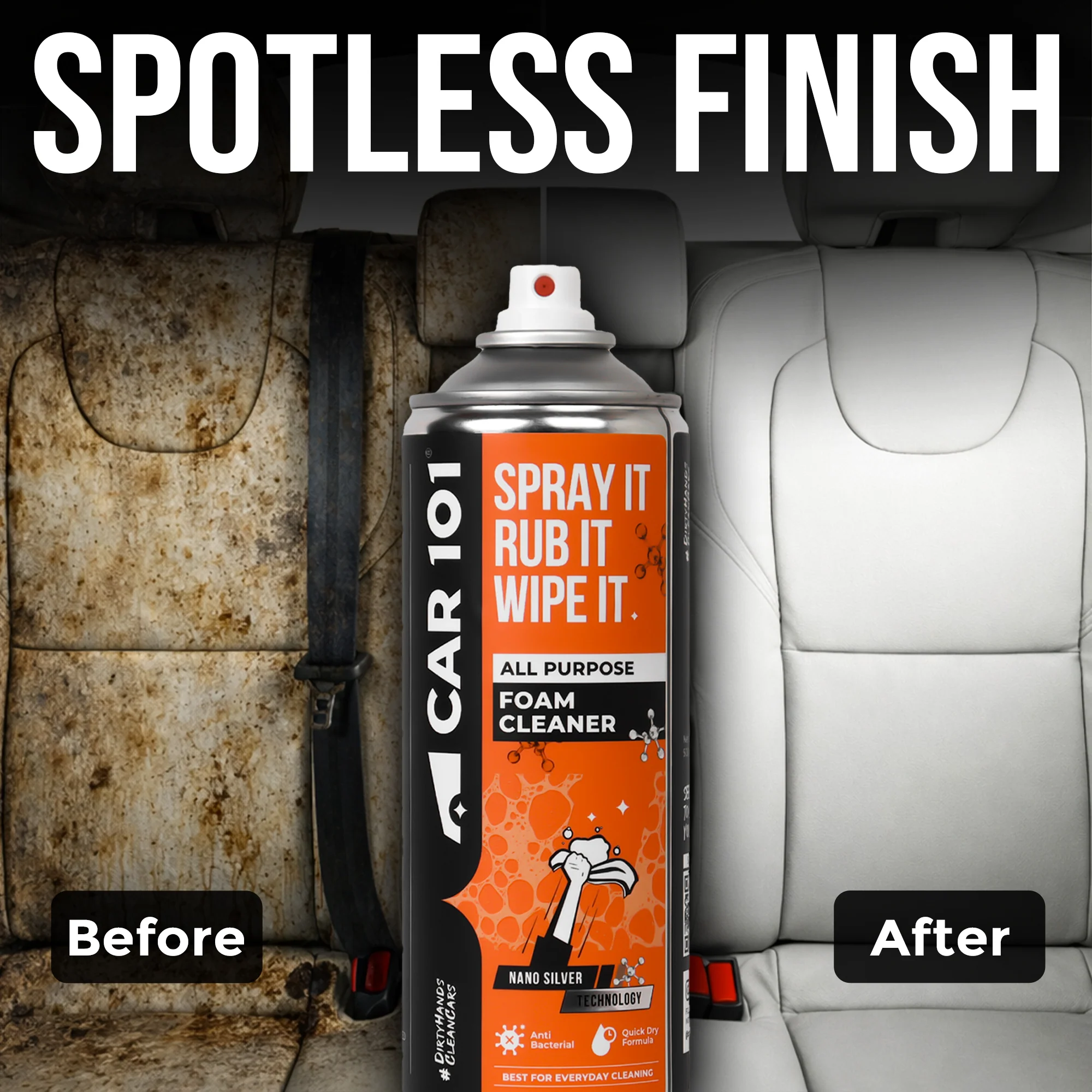 All Purpose Foam Cleaner | Best for daily cleaning | Car interior & Exterior | Anti Bacterial | 500ml large Size - Image 6