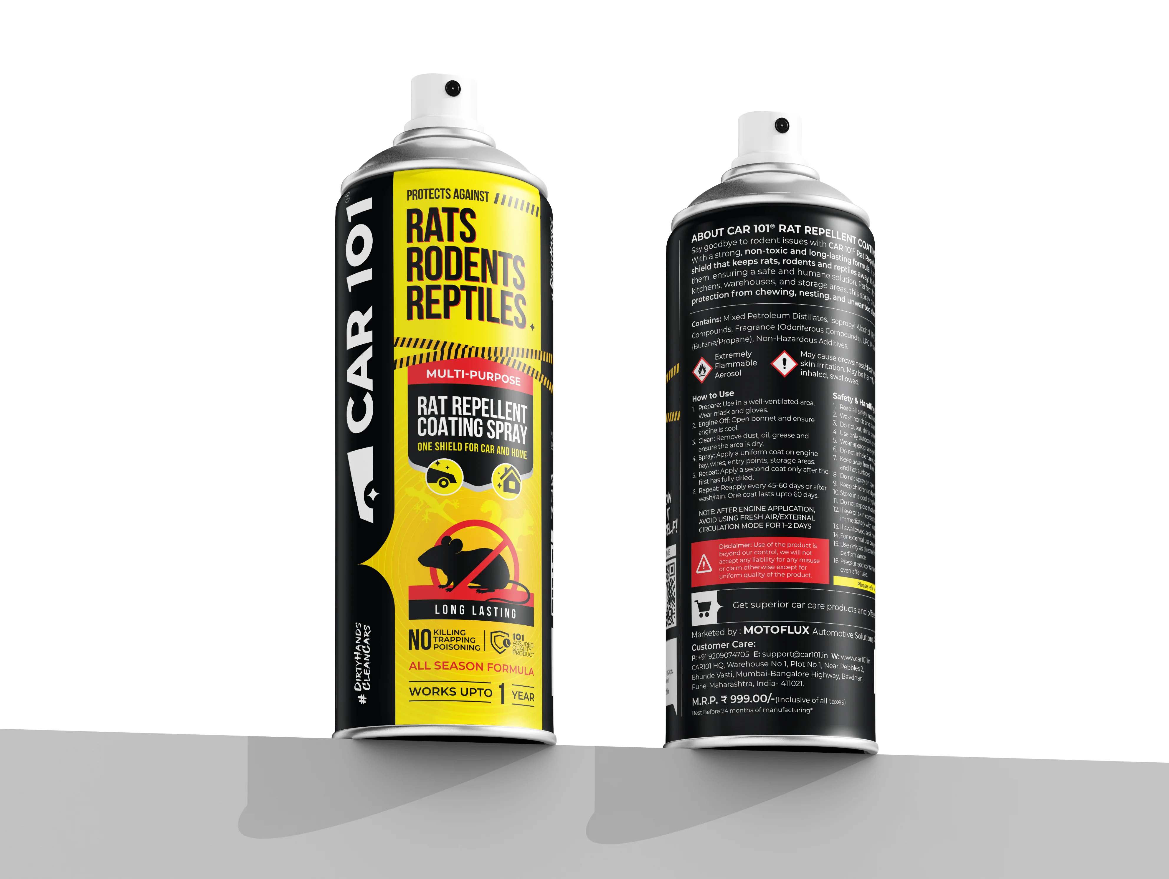 CAR101 Car Rat Repellent Spray | Anti Rat & Rodent Spray for Engine & Wiring Protection | Long Lasting Rat Protection for Cars & Bikes - Image 12