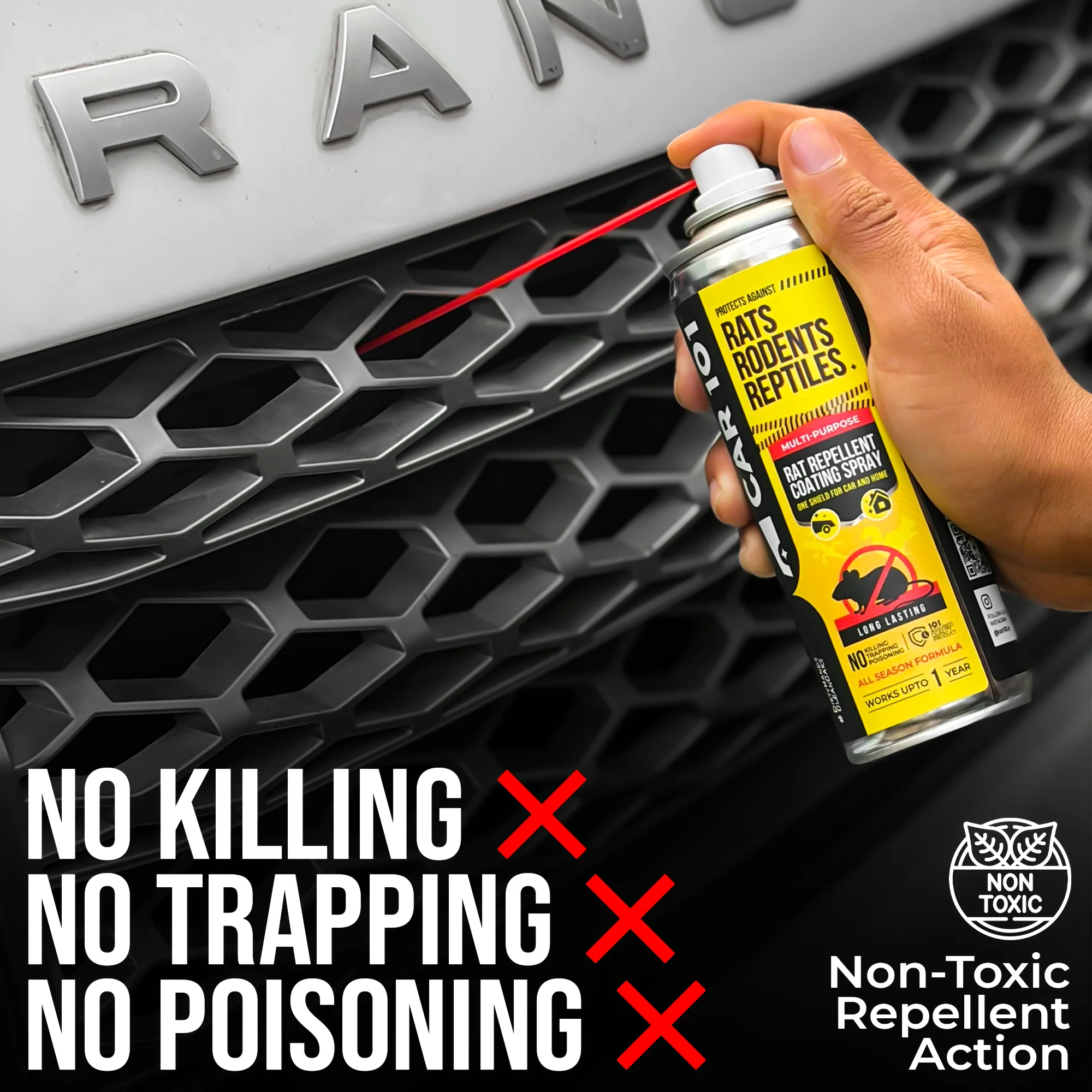 CAR101 Car Rat Repellent Spray | Anti Rat & Rodent Spray for Engine & Wiring Protection | Long Lasting Rat Protection for Cars & Bikes - Image 7